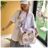 Nova Bolsa Tote Transparente Fofa de Verão para Alunos, Bolsa de Ombro de Grande Capacidade para Meninos e Meninas
