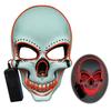 Venta Directa de Fábrica Máscara Iluminada con LED de Halloween Máscara Facial de Calavera Máscara Facial Completa de Fantasma de Festival de Terror Cara de Fantasma