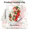 Elfo de Natal engraçado sentado no vaso sanitário, adesivo decorativo autoadesivo para banheiro, criando uma atmosfera festiva de Natal