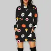 Sudadera de longitud media para mujer de talla grande europea y americana Cosplay Merchandising de Película Sudadera de Calabaza Sudadera con Capucha 3D Halloween para Mujer