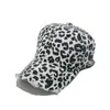 Boné de Baseball Estampado de Leopardo das Spice Girls Europeias e Americanas Transfronteiriço Feminino Retrô Velho Rasgado Estilo Coreano Mostra Rosto Pequeno Chapéu de Sol
