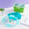 Contenedor rectangular de plástico para alimentos para refrigerador, congelador y despensa, con tapón de orificio de aire, apto para microondas y lonchera hermética