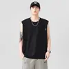 Camiseta sin mangas para hombre de verano Chaleco ancho de hombros holgado Chaleco blanco para hombre Fuente de fábrica Tiene etiqueta Tipo holgado