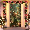 2026 Nova Cortina de Porta Banner de Natal Decoração de Fundo para Fotos ao Ar Livre com Papai Noel e Filhote