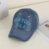 Chapéu de Cowboy Estilo Coreano Boné Casual com Aba Chapéu de Sol de Verão para Mulheres Primavera e Outono Novo Bordado com Letras ao Ar Livre Chapéu Versátil
