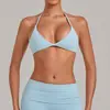 QiuSha secagem rápida justo sem costas sutiã de ioga gola alta sem costas corrida esportes roupa íntima regata fitness 1221