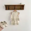 Traje de Niña Estilo Coreano 2026 Verano Nuevo Estilo Chaleco Vestido Conjunto de Dos Piezas Bebé Niña Bordado de Encaje Ropa para Niña Pequeña