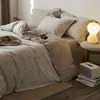 Nuevo Juego de Cuatro Piezas 2026 Algodón 100% Cepillado Sábana Funda de Almohada Funda Nórdica de Alta Densidad Juego de Tres Piezas Cálido Otoño e Invierno Ropa de Cama