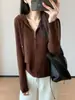 Y estilo simple~100% lana cremallera de doble sentido ajuste ceñido tejido de canalé cárdigan para mujer 26 nuevo otoño/invierno H091817