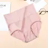 Venta directa en hilo de stock ropa interior de cintura media con lazo y huecos calados tallas grandes algodón en la entrepierna parte inferior triangular pantalones de semana para mujer