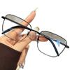 Nuevas gafas de caja de alto nivel ultra ligeras para mujer, gafas artísticas anti luz azul, gafas retro para miopía, alambre dorado para hombre, espejo plano