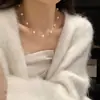 Collar de Cadena para Clavícula de Aliento de Bebé Perla Hilo de Pescado Estilo Zhao Lusi para Mujer, Gargantilla Sencilla y Única de Moda Tendencia Versátil