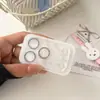 Protetor de lente pequeno estilo coreano com laço de borboleta banhado a ouro, adequado para telefones Apple 17P/17PM/18P/18PM