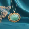 Celebridad en línea Suministro en vivo Estilo chino hanfu Disfraz antiguo Accesorios para niña Jade de Hetian Loto Jade Colgante Collar