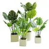 Planta de Simulación Tortuga Bambú Planta Verde Árbol Falso Decoración Planta en Maceta Grande Sala de Estar Interior Paisaje de Suelo Adorno de Paisajismo Árbol