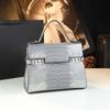 Auténtico Modelo Nuevo 2026 Bolso Kelly Elegante de Alta Gama con Patrón de Cocodrilo, Popular Bolso de Cuero Genuino para Mujer, de Hombro, Cruzado, Bolso de Mano, Exquisito