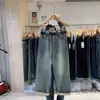 Jeans Reto Espessado com Forro de Lã de Inverno Feminino plus size Irmã Cheinha mm Cintura Alta Perna Larga Slim Calças