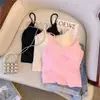 Colete de Renda com Tela Cruzada Feminino Estilo Coreano Chique Rosa Curto de Alcinha Top Sem Mangas Tomara que Caia para Férias na Praia