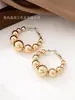 Pendientes Metálicos de Estilo Europeo y Americano Transfronterizos, Accesorios para Orejas Versátiles de Moda, Pendientes de Aro Grandes Redondos con Perlas, Joyería de Qingdao