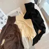 Outono/Inverno 2026 Estilo Coreano Nova Moda Gola Alta Meia Strass Tricô Manga Longa Versátil Emagrecedor Top