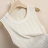 2025 Camisola de Mujer Primavera y Verano Ajustada Adelgazante Sencilla Camiseta Interior Base Delgada para Exterior Top de Punto sin Mangas