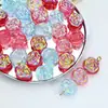 Pingentes Flor de Rosa Esmaltada, Banhos Coloridos, Flores de Vidro Transparente, Contas Soltas para Brincos Artesanais DIY, Pulseiras, Acessórios de Cabelo