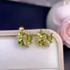 Brincos de Tarraxa de Peridoto Natural Banhados a Prata 925 Esterlina Tamanho da Pedra Principal 4*6, 5mm Natural, Suporta Testes!