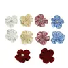 Accesorios de flor de cinco pétalos de satén perlado de color sólido para accesorios de cabello hechos a mano DIY, ropa infantil, zapatos, sombreros, bolsos y materiales de decoración para mascotas
