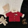 Ropa de Algodón de Año Nuevo para Niños, Chaqueta de Algodón con Forro de Polar Festivo Roja para Bebés en Invierno, Conjunto de Año Nuevo de un Año para Bebé