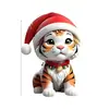 Decoraciones navideñas transfronterizas 2D planas de acrílico pequeños colgantes animales con gorros de Santa adornos festivos