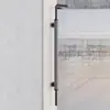 Manija de Puerta de Vidrio de Acero Inoxidable Manija Envainada en Cuero Caja de Hotel Manija de Puerta Doble de Madera Maciza Negra Personalizada