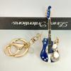 Creative Metal Diamante Microfone Guitarra Modelo Chaveiro Bolsa Car Keychain Celular Pendurar Ornamentos Presentes