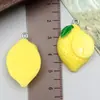 Frutas de Resina 3D Simuladas Brinquedos Criativos de Comida DIY Pulseira Colar Chaveiro Pingente Acessórios de Joias Fofos