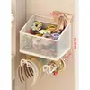Caja de Almacenamiento para Accesorios del Cabello, Organizador de Gomas para el Cabello y Pasadores Montado en la Pared para Dormitorio, Estante de Almacenamiento para Diademas y Pinzas de Tiburón, Organizador de Joyas