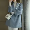 Otoño/Invierno 2026 Nueva Moda Coreana Temperamento Solapa de Traje Espiga Abrigo de Lana Abrigo de Lana de Longitud Media Mujer
