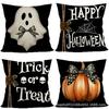 Almohada de Halloween transfronteriza explosión temu lino felpa funda de almohada cuadrada almohada cómoda Amazon venta al por mayor cintura