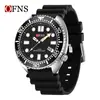 Reloj de Hombre Ofns de Alta Gama Resistente al Agua Moda Simple Reloj de Cuarzo Correa de Caucho Aire Calendario Fluorescente Reloj de Hombre