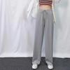 Pantalones anchos de verano para mujer, cintura alta, adelgazantes, finos, largos hasta el suelo, pantalones casuales, rectos y sueltos de seda helada.