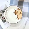 Nuevo Set de Vajilla de Cerámica Linda Kapibala Platos y Platos Domésticos Color Bajo Esmalte Dibujos Animados Bol para Ensalada Tienda de Dos Yuanes