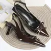 Sandalias de Tacón de Aguja de Punta Fina con Lazo y Escote Bajo Populares Transfronterizas Europeas y Americanas para Mujer Zapatos de Tacón Alto Primavera/Verano 2026