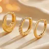 Pendientes Transfronterizos Más Vendidos de Amazon en Europa y América, Pendientes de Círculo Incrustados con Diamantes, Juego Simple de Tres Piezas de Pendientes y Joyería de Zirconia para Mujer