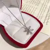 Diseño de Collar Giratorio de Copo de Nieve Retro Coreano, Cadena Versátil y Sencilla para la Clavícula, Regalo para Novia, Regalo de Año Nuevo