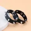 Pulsera de cuero multicapa ancha de Amazon, nueva y popular, de moda, con personalidad, de aleación dominante, calavera y estrella de cinco puntas, conjunto de 4 piezas