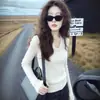 Suéter básico de cuello en V para mujer, nuevo modelo 2026, se puede usar como capa interior o solo, corte ajustado, top de punto de manga larga