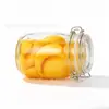 Pote de Vidro Selado com Tampa de Encaixe, Garrafa de Vidro Transparente de Grau Alimentício, Pote de Armazenamento para Cozinha, Pote para Vinho e Picles, Pote de Armazenamento com Tampa de Encaixe