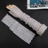 Mangas Largas de Encaje con Protección Solar Elásticas para Brazos Protectores de Brazos para Conducir Verano Protección Solar Puños Finos