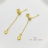 Cadena de extensión colgante ajustable retráctil de oro de 18k que preserva el color, porta perlas, cadena de cola con colgante de corazón de durazno, joyería DIY más cadena larga