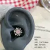 Uña de Hueso de Oreja de Acero de Titanio 316L Copo de Nieve Rosca Externa Diseño de Uña de Hueso de Oreja Zircón Brillante Uña de Oreja Pendientes de Perforación de Oreja