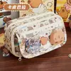 Estuche para Lápices Bolsa de Dolor Jiyikawa Ins Nuevo Estilo Caja de Papelería para Chicas de Secundaria, Gran Capacidad, Alto Valor Estético, Estuche Transparente