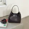 Bolso Cubo de Nicho Estilo Coreano 2026 Nuevo de Moda Retro Casual Color Sólido Cesta de Picnic Bolso de Hombro Cruzado Individual con Personalidad